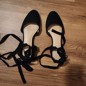 Suade laced flats 8.5